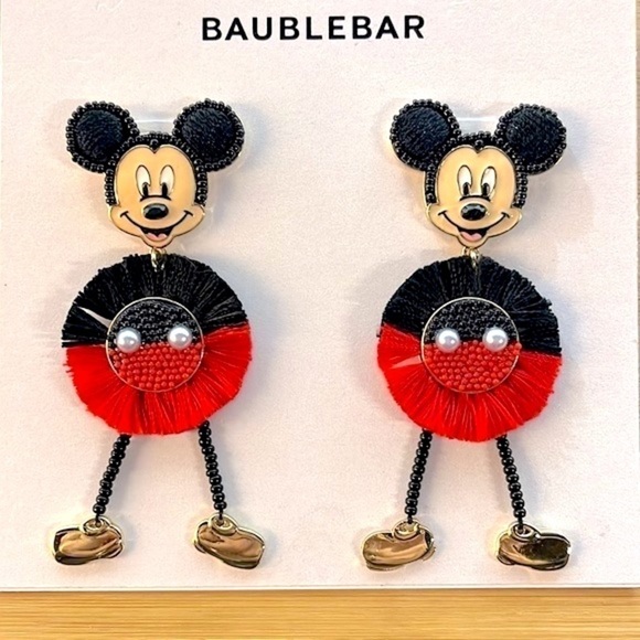 Brand New Disney x BaubleBar Mickey Mouse Beaded Drop Earrings - Picture 6 of 15